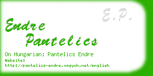 endre pantelics business card